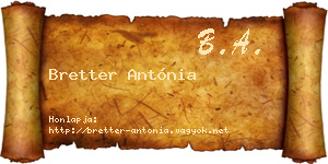 Bretter Antónia névjegykártya